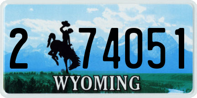 WY license plate 274051