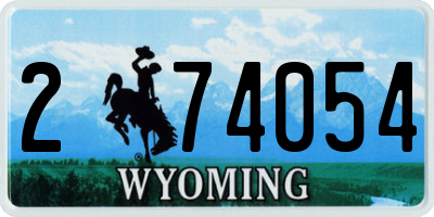 WY license plate 274054