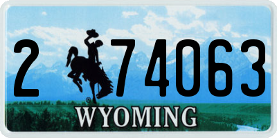 WY license plate 274063