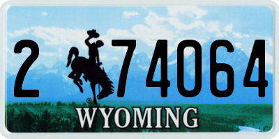 WY license plate 274064