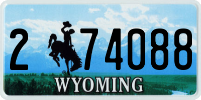 WY license plate 274088