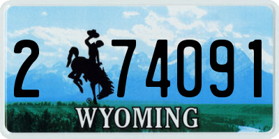WY license plate 274091