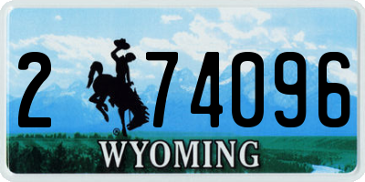 WY license plate 274096