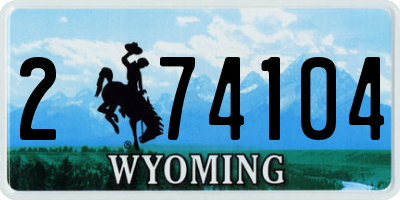 WY license plate 274104