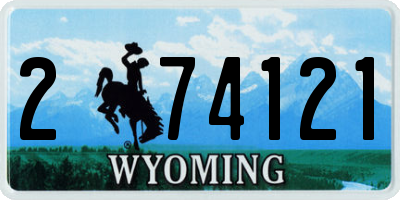 WY license plate 274121