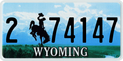 WY license plate 274147