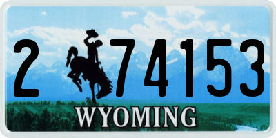 WY license plate 274153
