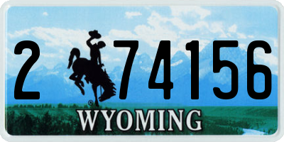 WY license plate 274156