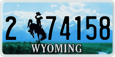 WY license plate 274158