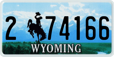 WY license plate 274166