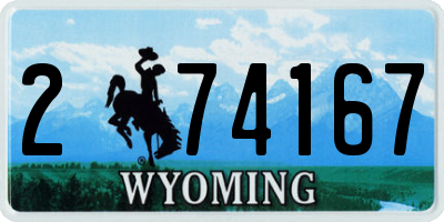 WY license plate 274167