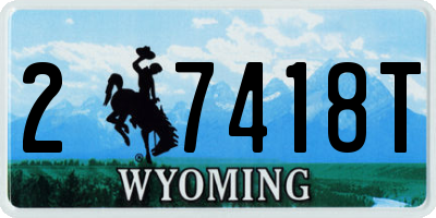 WY license plate 27418T