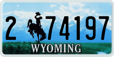 WY license plate 274197