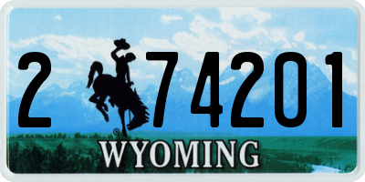 WY license plate 274201