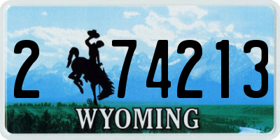 WY license plate 274213