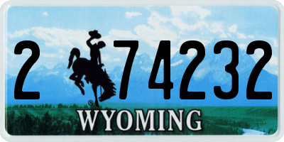 WY license plate 274232