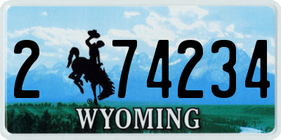 WY license plate 274234