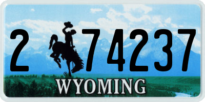 WY license plate 274237
