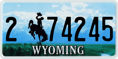 WY license plate 274245