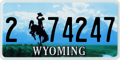 WY license plate 274247