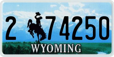 WY license plate 274250