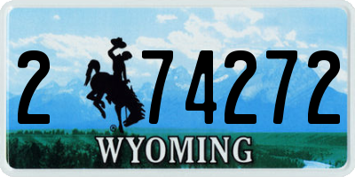 WY license plate 274272