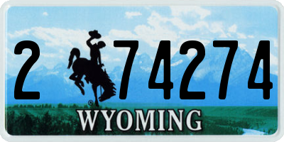 WY license plate 274274