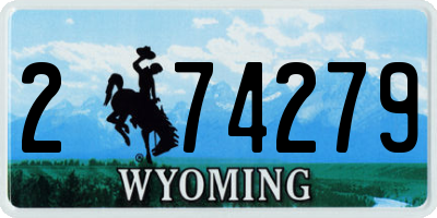 WY license plate 274279