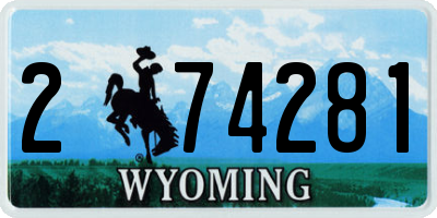 WY license plate 274281