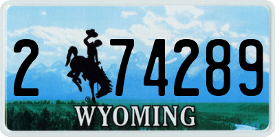 WY license plate 274289