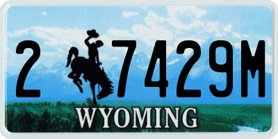 WY license plate 27429M