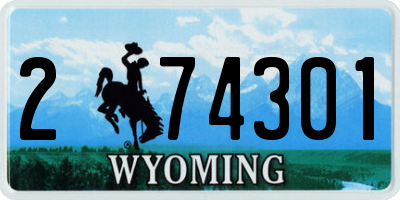 WY license plate 274301