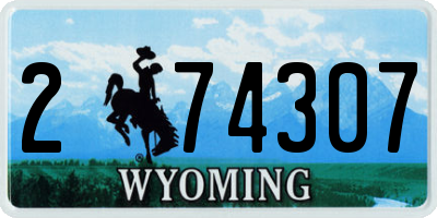 WY license plate 274307