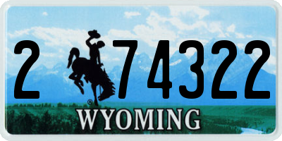 WY license plate 274322
