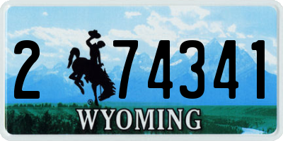 WY license plate 274341