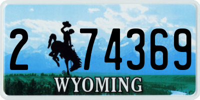 WY license plate 274369