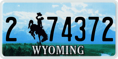 WY license plate 274372