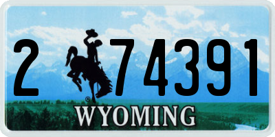 WY license plate 274391