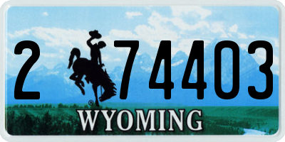 WY license plate 274403