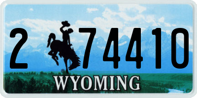 WY license plate 274410