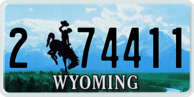 WY license plate 274411