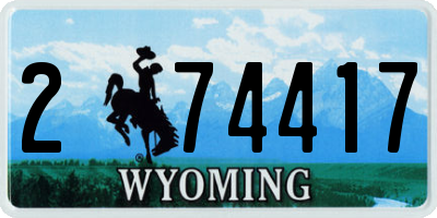 WY license plate 274417