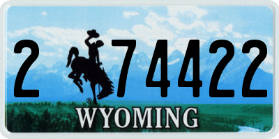 WY license plate 274422
