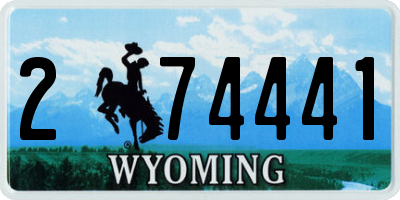 WY license plate 274441