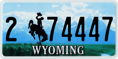 WY license plate 274447