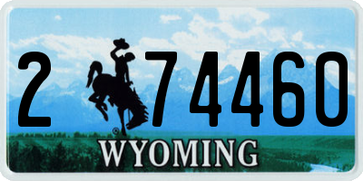 WY license plate 274460