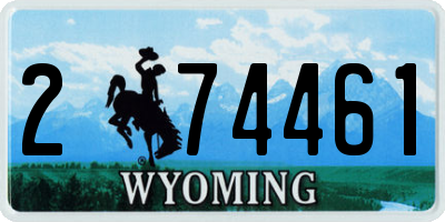 WY license plate 274461