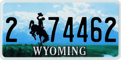 WY license plate 274462