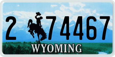 WY license plate 274467