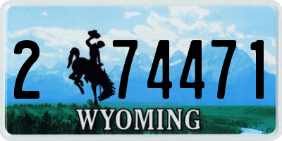 WY license plate 274471